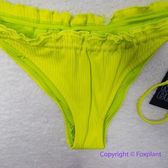 New! Set! It's Now Cool the frill tri eco neon lime rib bikini, size XL - Picture 7 of 11